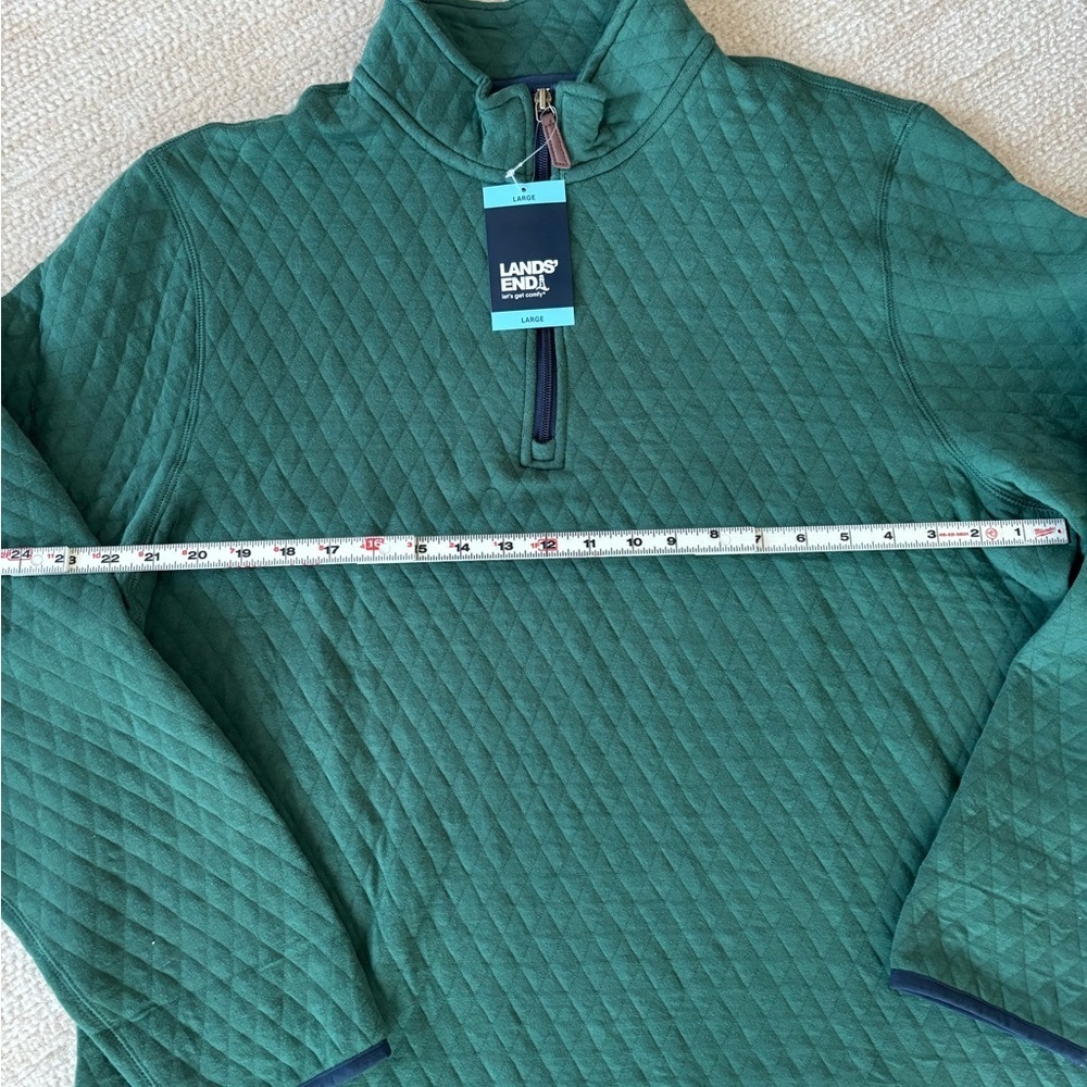 Lands' End Men's Forest Green Zip-Up Sweater - Picture 6 of 6